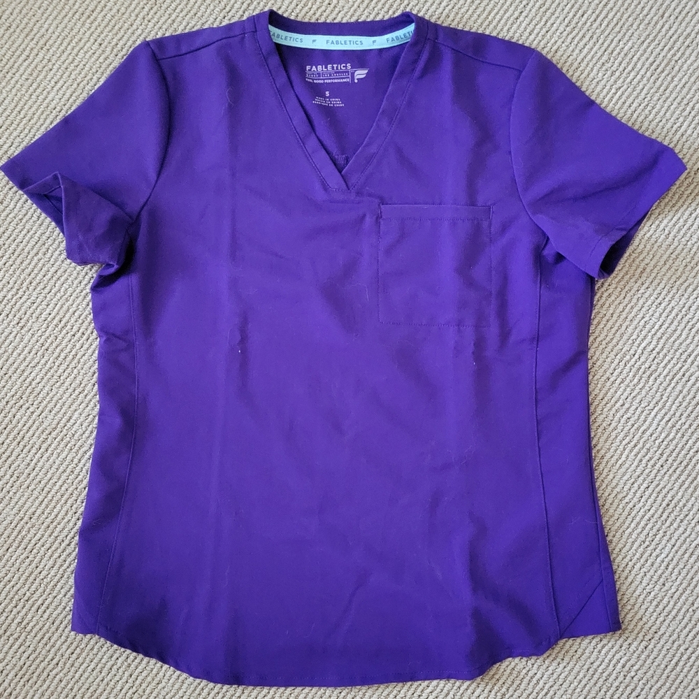 Purple V-Neck Scrub Top